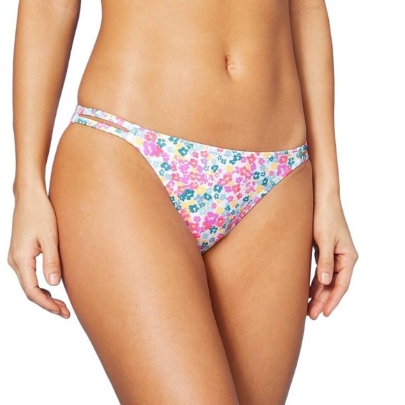 Xhilaration Other - Xhilaration™ Strappy Cheeky Bikini Bottom Floral Daisy Pink Purple Size S M